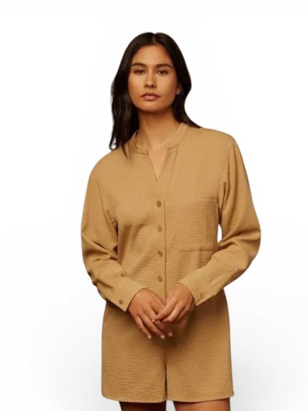 NWT Onia Crinkle Button Down Romper, Size Medium
